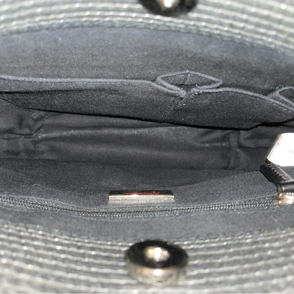 Talbots Black Straw Bag with Beaded Handles NWOT - Picture 6 of 6